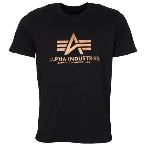 Alpha Industries Tričko  Basic T-Shirt černá | zlatá S