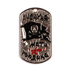 FOSTEX známka s řetízkem JOLLY ROGERS /PIRÁTSKÁ VLAJKA/