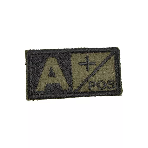 MILITARY RANGE nášivka krevní skupina A POS VELCRO ZELENÁ