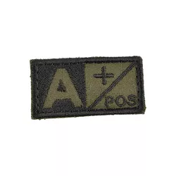 MILITARY RANGE nášivka krevní skupina A POS VELCRO ZELENÁ