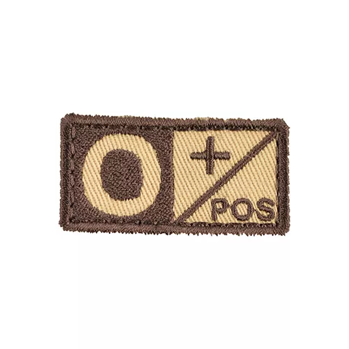 MILITARY RANGE nášivka krevní skupina 0 POS VELCRO PÍSKOVÁ