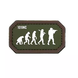 101INC nášivka AIRSOFT EVOLUTION velcro 3D PVC ZELENÁ/HNĚDÁ