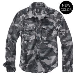 Brandit Košile Vintage Shirt Longsleeve 1/1 grey camo 3XL