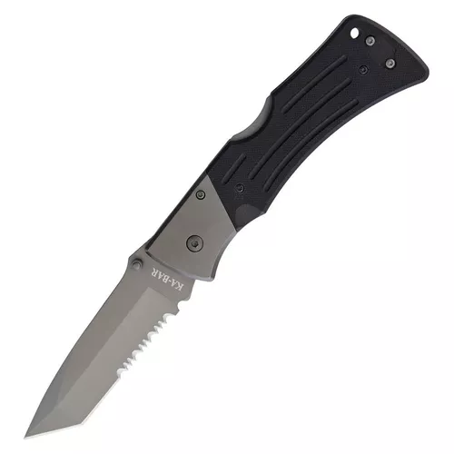 KA-BAR nůž zavírací G10 MULE TANTO ČERNÝ ozubené ostří