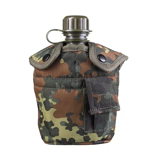 MIL-TEC láhev polní US 1l s pítkem a obalem FLECKTARN