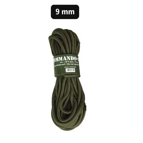 MIL-TEC šňůra COMMANDO pomocná ø 9 mm / 15 m ZELENÁ