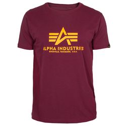 Alpha Industries Tričko  Basic T-Shirt bordové M