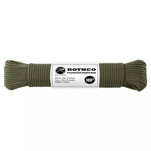 ROTHCO šňůra PARACORD polyester 550LB ø 4 mm / 30 m OLIV