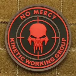 JACKETS TO GO nášivka NO MERCY - KINETIC GROUP plast ČERNÁ/ČERVENÁ