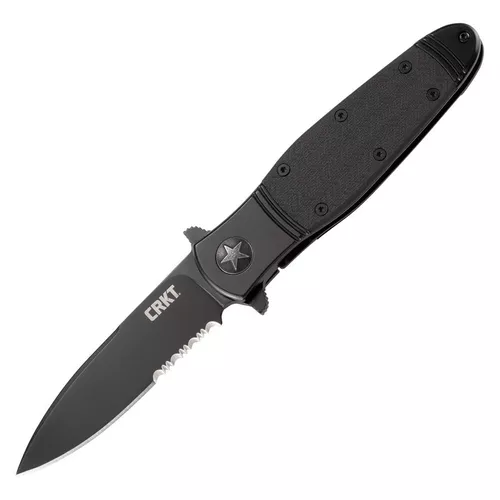 CRKT nůž zavírací BOMBASTIC kombinované ostří ČERNÝ