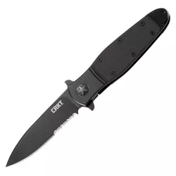 CRKT nůž zavírací BOMBASTIC kombinované ostří ČERNÝ