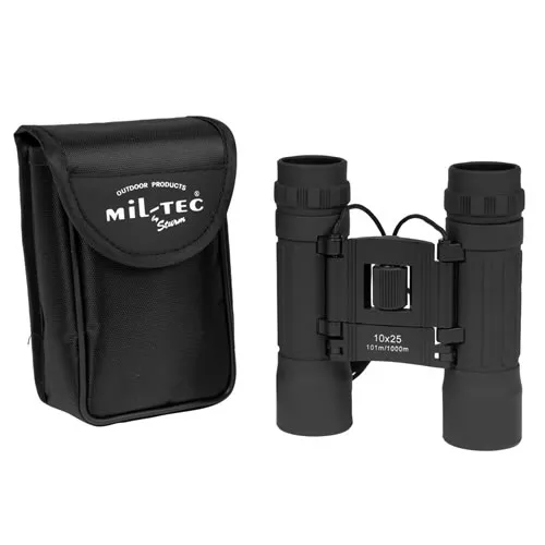 MIL-TEC dalekohled 10x25 skládací ČERNÝ
