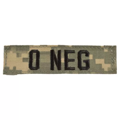 MILITARY RANGE nášivka krevní skupina 0 NEG VELCRO ACU DIGITAL