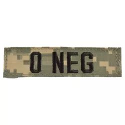 MILITARY RANGE nášivka krevní skupina 0 NEG VELCRO ACU DIGITAL