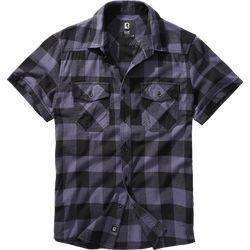 Brandit Košile Checkshirt Halfsleeve černá | šedá XL