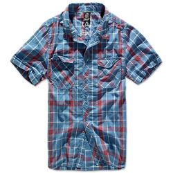 Brandit Košile Roadstar Shirt 1/2 červená | modrá S