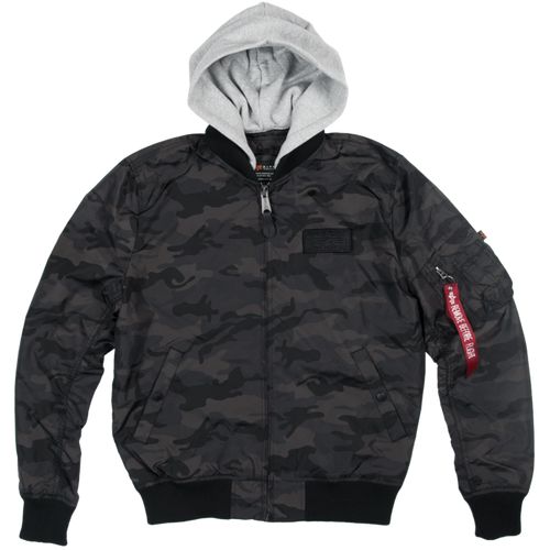 Alpha Industries Bunda  MA-1 TT Hood black camo L