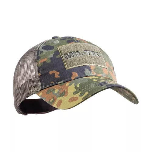 MIL-TEC čepice baseball TRUCKER se síťkou FLECKTARN