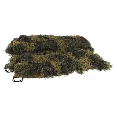 MIL-TEC síť s třásněmi GHILLIE SUIT 100x140cm WOODLAND