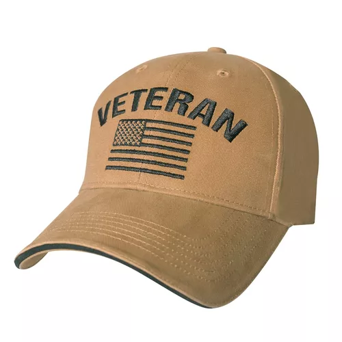 ROTHCO čepice VINTAGE VETERAN s US vlajkou COYOTE