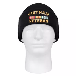 ROTHCO čepice jemně pletená VIETNAM VETERAN ČERNÁ