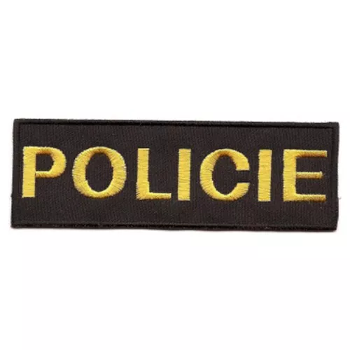 NAVYS nášivka POLICIE malá ČERNÁ se žlutou nití VELCRO