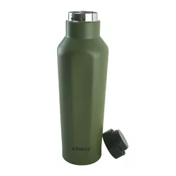 KOMBAT láhev šestihranná MILITARY izolovaná NEREZ 500ml ZELENÁ