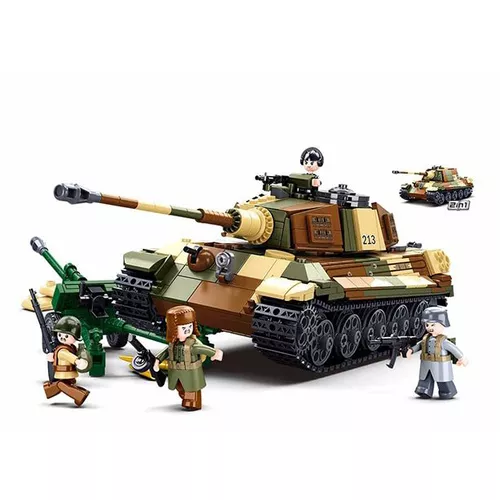 Sluban B0980 Sluban stavebnice TĚŽKÝ TANK PANZER VI TIGER II 2v1