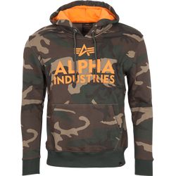 Alpha Industries Mikina  Foam Print Hoody woodland camo 65 L