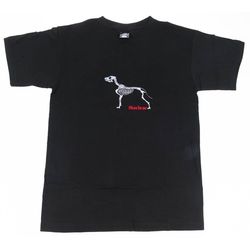 Tričko s kostrou psa [vyšívané] černé XL