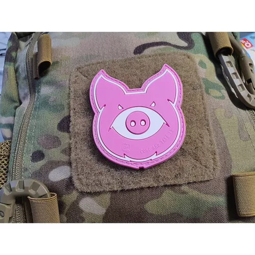 JACKETS TO GO nášivka MONSTER PIG plast velcro RŮŽOVÁ
