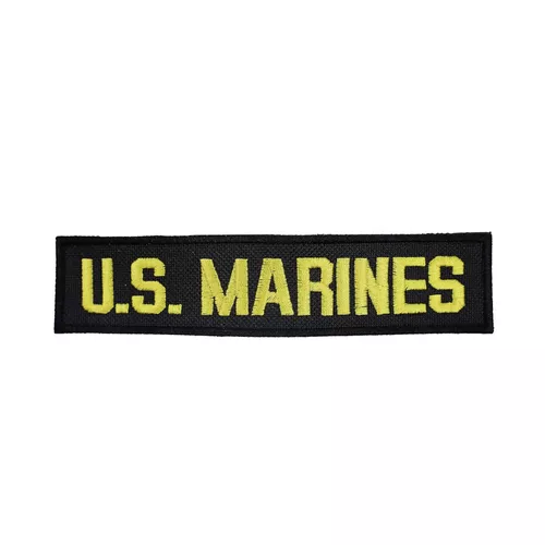 NAVYS nášivka US MARINES - ČERNÁ se žlutou nití