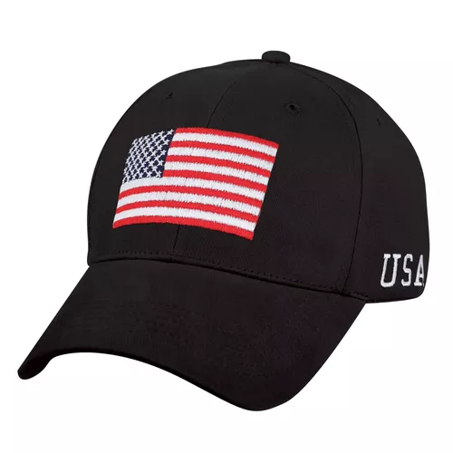 ROTHCO čepice baseball s barevnou US vlajkou ČERNÁ
