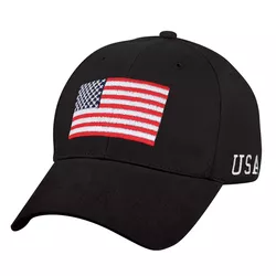 ROTHCO čepice baseball s barevnou US vlajkou ČERNÁ