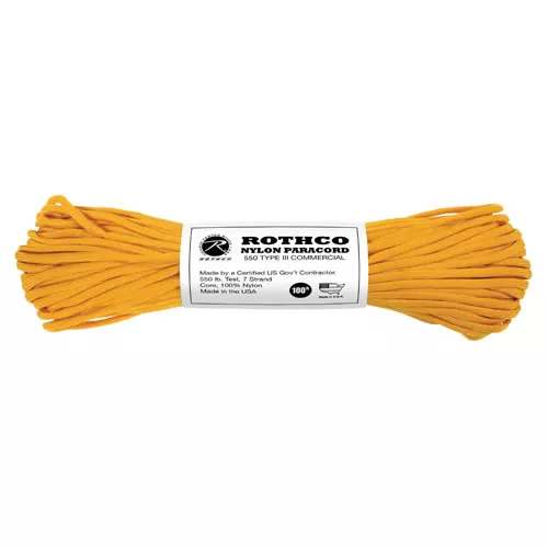 ROTHCO šňůra PARACORD nylon 550LB ø 4 mm / 30 m ZLATÁ
